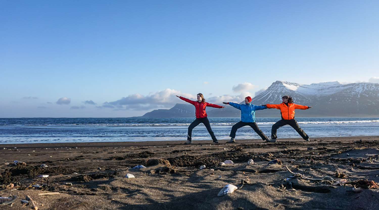 Hiking yoga, walking yoga, Iceland, guided tour, East Iceland